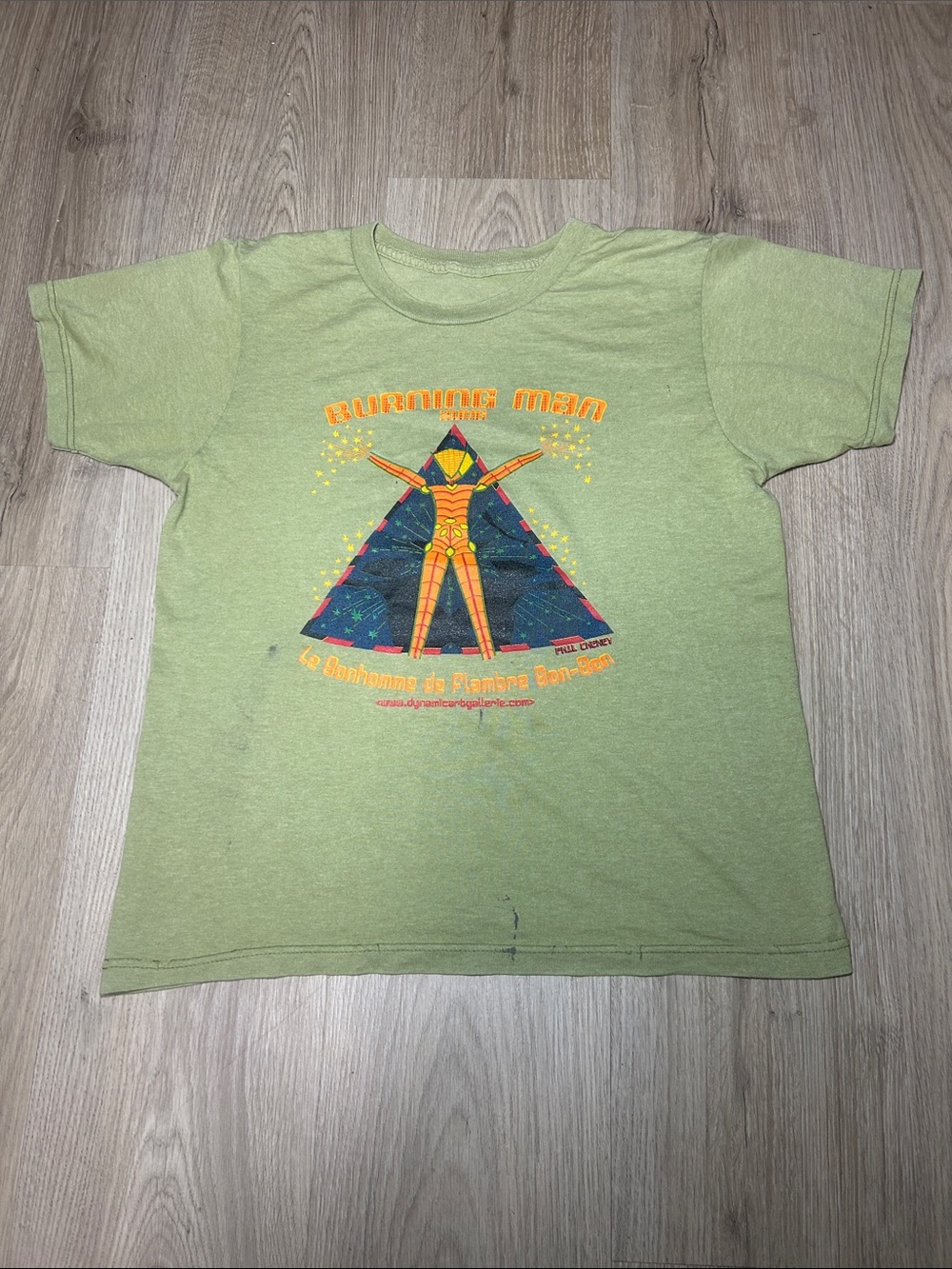 Vintage 2006 Burning Man Graphic T-Shirt - Light Green